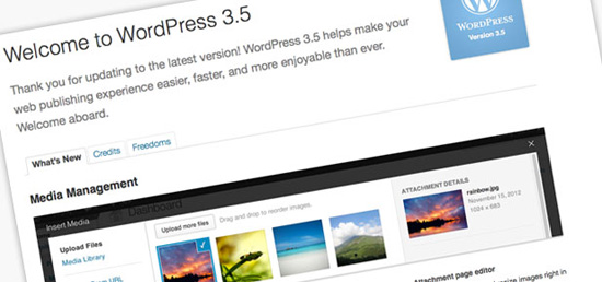 wordpress 35 updates Kemaskini WordPress 3.5
