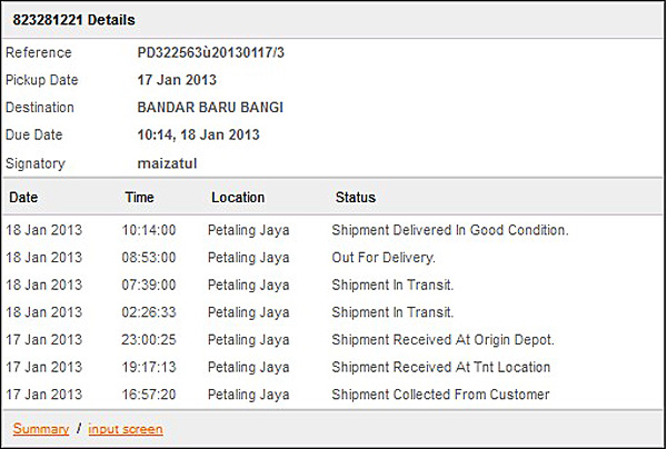 TNT Express hantar barang Superbuy