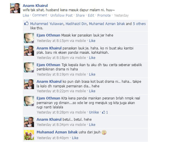 komen drama panaskan lauk
