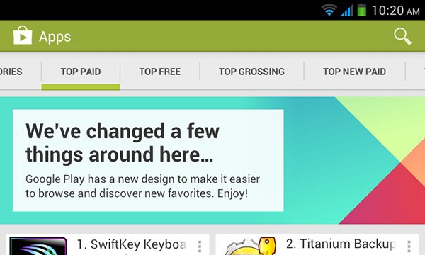 google playstore 4.0.25 dengan antaramuka baru