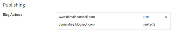 setting publishing custom domain blogspot