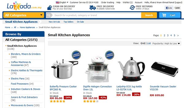 beli perkakas dapur di lazada