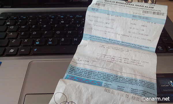 Surat saman parking MBSA