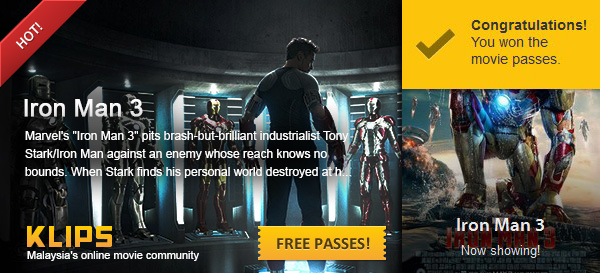 ironman 3 klips my iron man 3 free passes klips.my