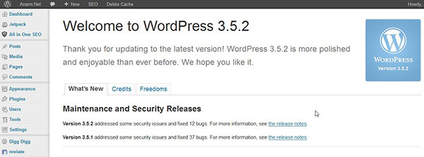 wordpress update wordpress update 3.5.2