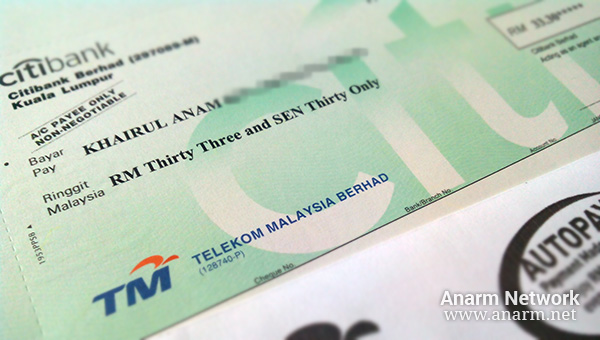 cek telekom malaysia Cek pemulangan baki kredit Telekom Malaysia (TM)