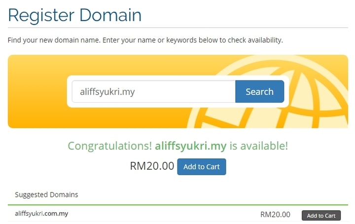 Carian nama domain .MY Carian nama domain .MY