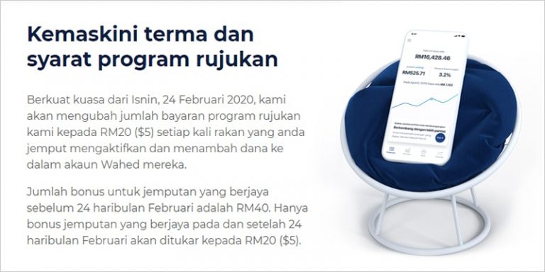kemaskini program rujukan wahed invest Kemaskini bonus program rujukan Wahed Invest
