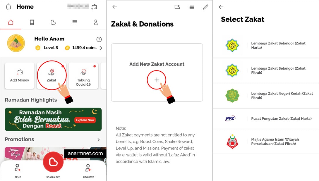 Bayar zakat fitrah guna Boost eWallet