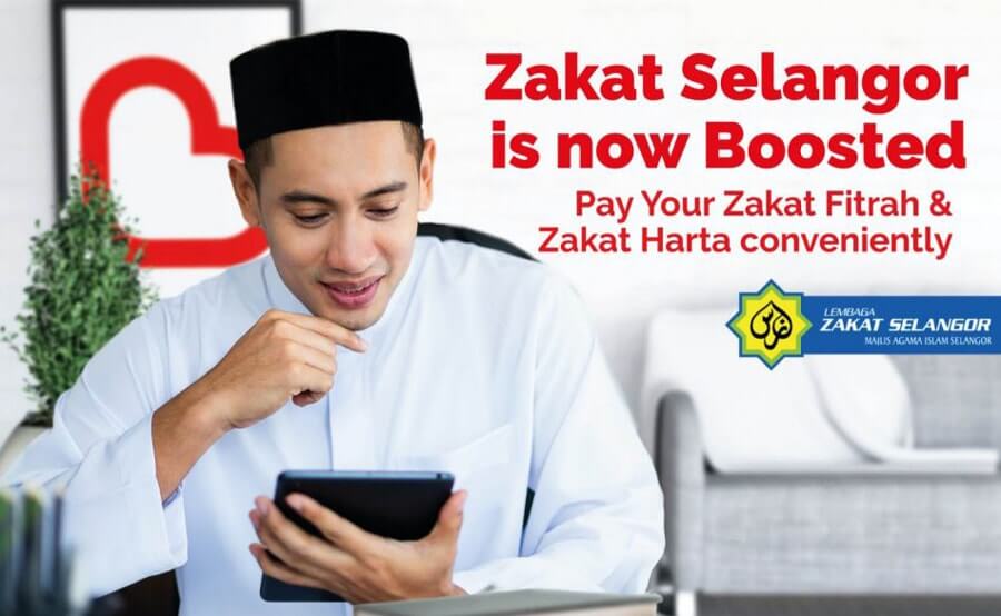 Bayar zakat fitrah secara online melalui Boost eWallet
