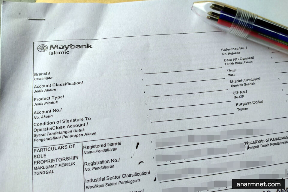 Borang daftar akaun perniagaan Maybank Borang daftar akaun perniagaan Maybank