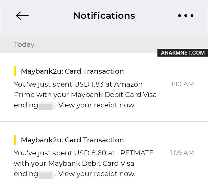 Unauthorized transactions dari kad debit Maybank