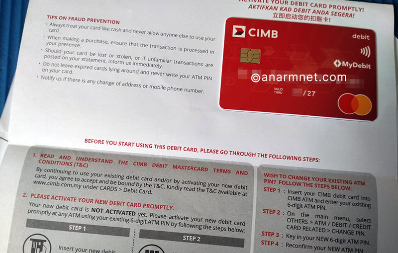 Kad debit CIMB dihantar melalui Pos Laju