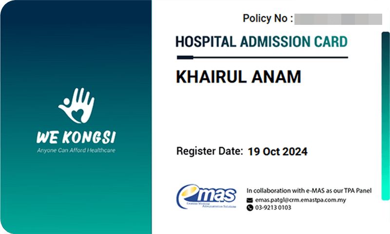 wekongsi hospital admission card WeKongsi hospital admission card