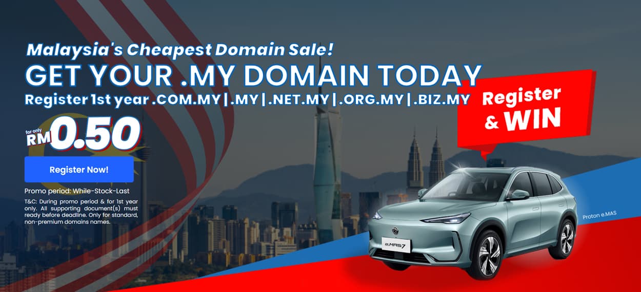 Domain .MY hanya 50 sen setahun Domain .MY hanya 50 sen setahun