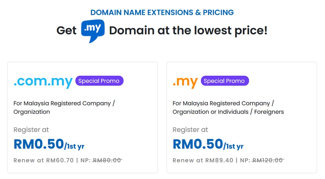 Domain .MY hanya 50 sen setahun Domain .MY hanya 50 sen setahun